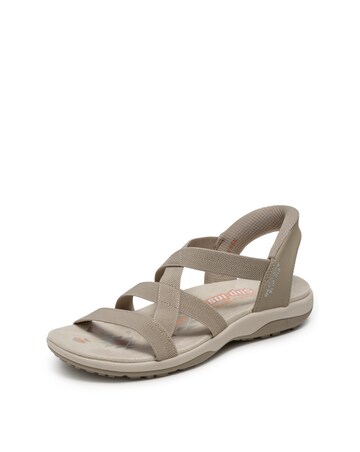 Skechers Taupe Reggae Stretch Flex Sandals - Wide Fit (E)