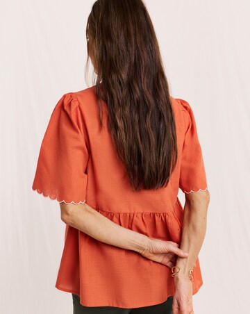 Julipa Embroidered Scallop Blouse