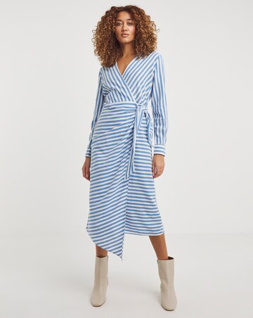 Stripe Tie Wrap Dress