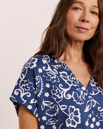 Julipa Notch Neck Cotton T-Shirt