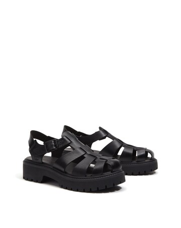 Timberland Stone Street Fisherman Black Full Grain Sandals