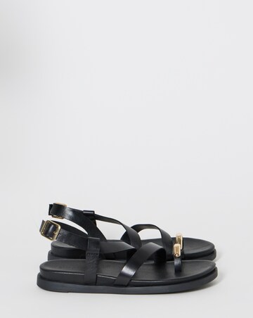 Carlota Leather Toe Hardware Footbed Sandals - Extra Wide Fit (EEE)