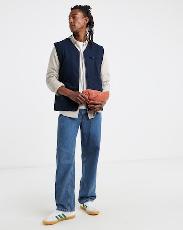 Navy Twill Washed Gilet