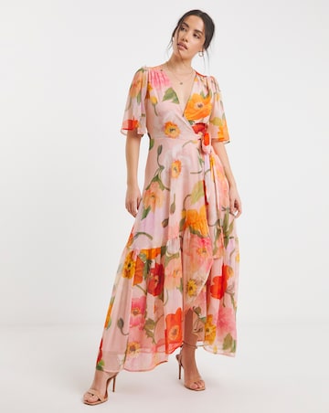 Hope & Ivy Nola Maxi Wrap Dress