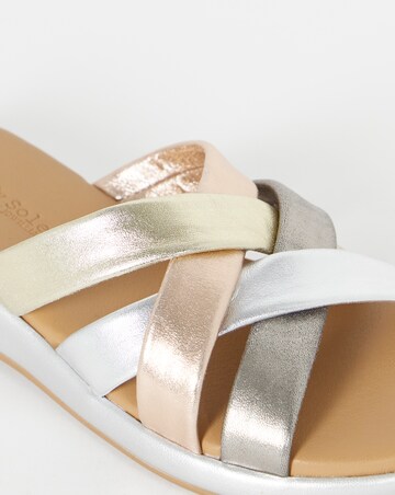 Carmen Soft Multicolour Leather Tubular Mule Sandals - Extra Wide Fit (EEE)