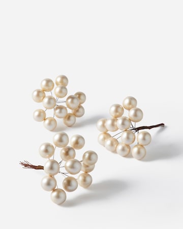 Gisela Graham Pearl Tree Picks - Set of 5