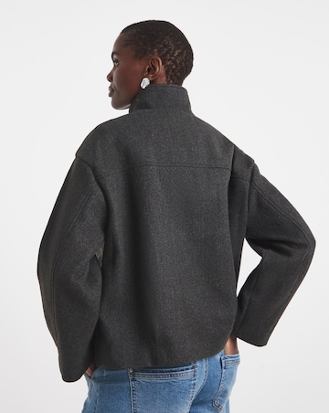 Charcoal Funnel Neck Jacket