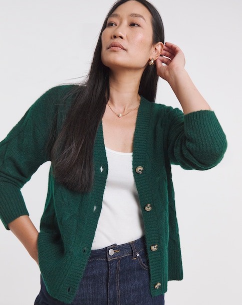 Cosy Yarn Emerald Cable Cardigan