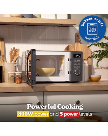 Russell Hobbs RHMD818G 20L Colours Plus Digital Microwave - Storm Grey