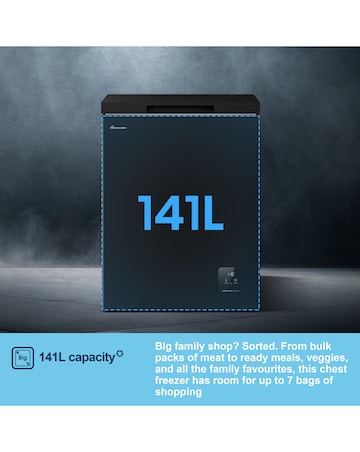 Fridgemaster MCF145EB 141L Freestanding Chest Freezer - Black - E Rated