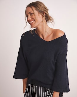 Anthology V Neck Half Sleeve Jumper