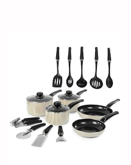Swan Townhouse 14 Piece Cookware and Utensil Set Cream