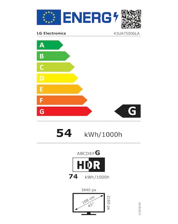 LG 43UA75006LA 43in 4K Ultra HD Smart TV