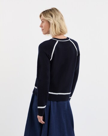 Contrast Crew Neck Knitted Jumper