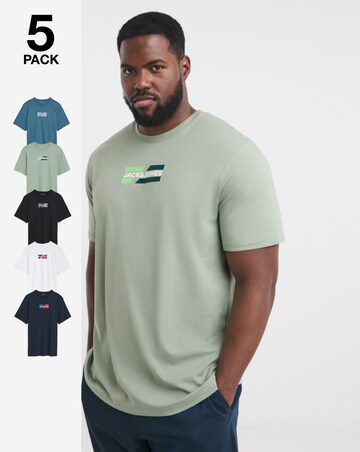 Jack & Jones Corp Logo T-Shirt 5 Pack - Multi