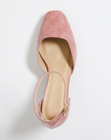 Two Part Block Heel Shoe - Wide Fit (E)