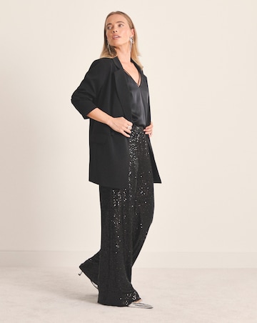 Simply Be Sequin Wide Leg Trousers