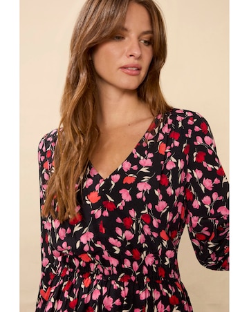 Ro&Zo Ditsy Rose Keyhole Dress