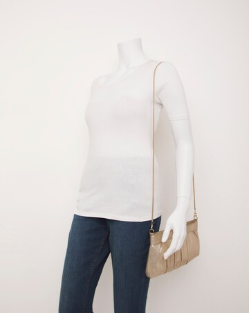 Gold Frame Detail Ruched Clutch Bag