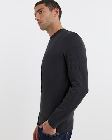 Lyle & Scott Mesh Logo Crew Neck Jumper - Shadow