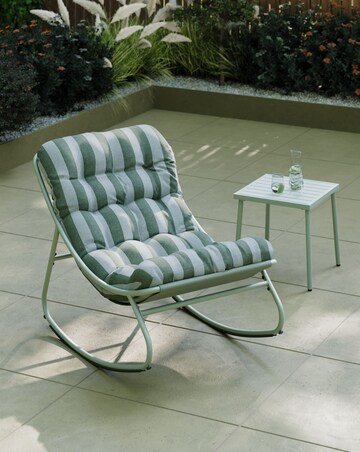 Charles Bentley Green Stripe Rocking Chair