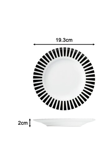 Waterside Black and White Stripe 24 Piece Dinner Set