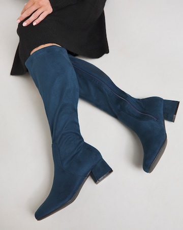 Demi Knee Kigh Heeled Boot - Wide Fit (E) & Super Curvy/Curvy Plus Calf