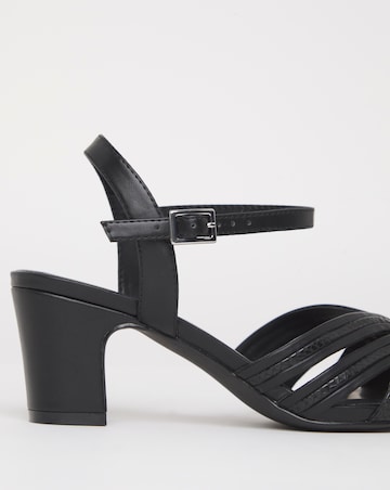 Oak Strappy Block Heel Sandals - Wide Fit (E)