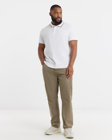 Pure Cotton Pique Tipped Polo- White