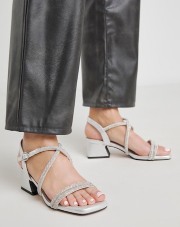 Nairobi Heeled Diamante Strappy Sandals Wide E Fit