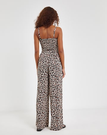 Shirred Bandeau Beach Jumpsuit