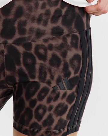 Adidas Leopard Print 3 Stripe Cycling Shorts
