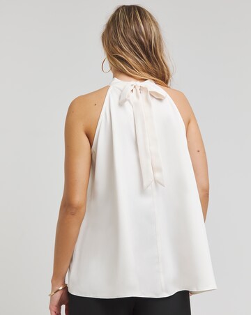 Simply Be Champagne Halterneck Textured Satin Blouse