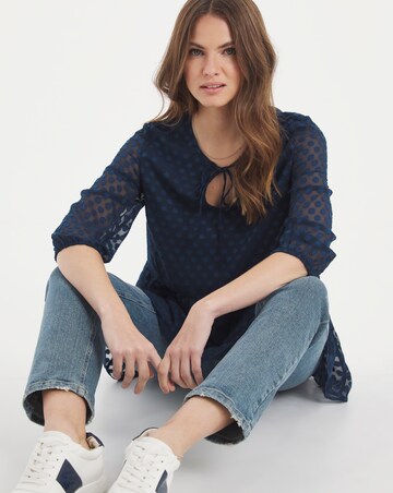 Julipa Sheer Spot Tiered Tunic