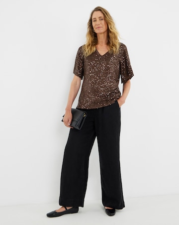 Sequin Sleeve T-Shirt