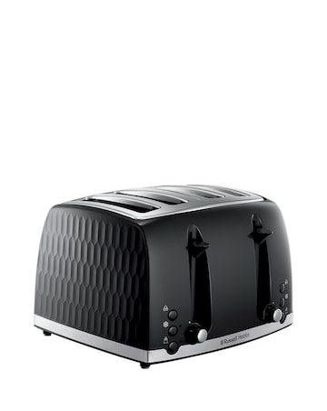 Russell Hobbs 26071 Textured Honeycomb Black 4 Slice Toaster