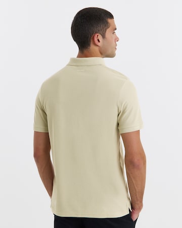 Lyle & Scott Short Sleeve Ottoman Half Zip Polo - Taupe