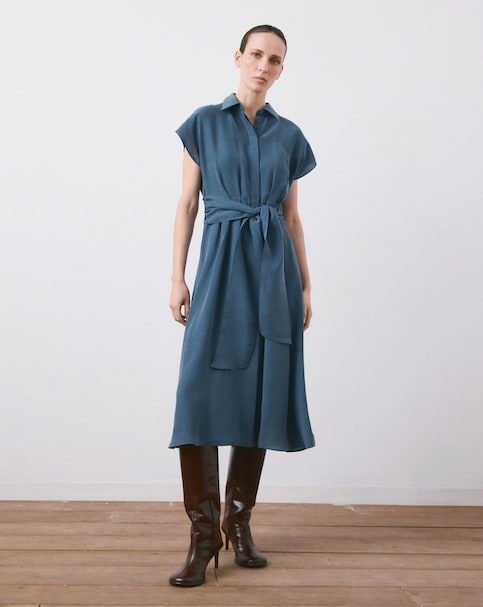 Mango Belt Shirt Dress Maca