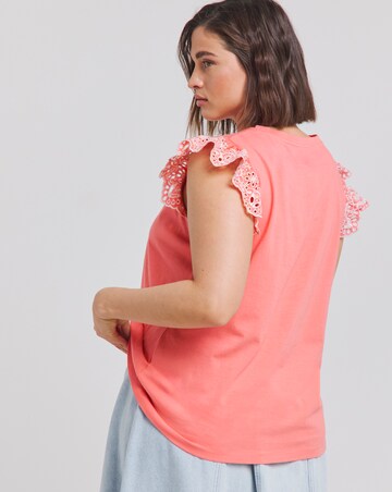 Simply Be Coral Broderie Sleeve Vest