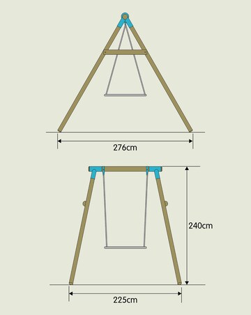 TP Eagle Wooden Swing Set with Large Nest Swing