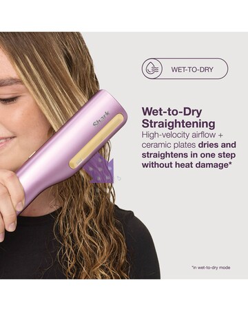 Shark SilkiPro Straight Hair Straightener + Dryer in One Tool HT401UKPU Purple
