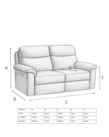 Aspire Corvan Leather Recliner 2 Seater