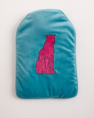 Chelsea Peers Velour Leopard Print Hot Water Bottle In Gift Box