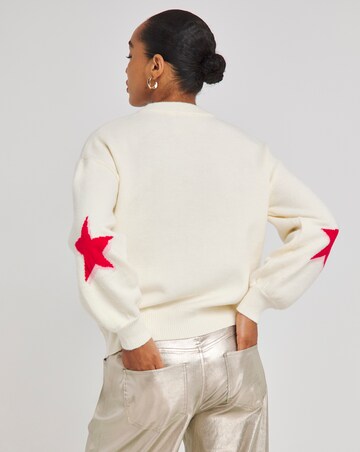 Simply Be X Twisted Wunder Cream Jacquard Jumper