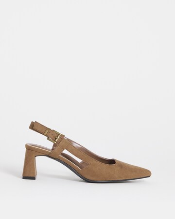 Cyrus Pointed Slingback Heeled Shoes - Wide Fit (E)