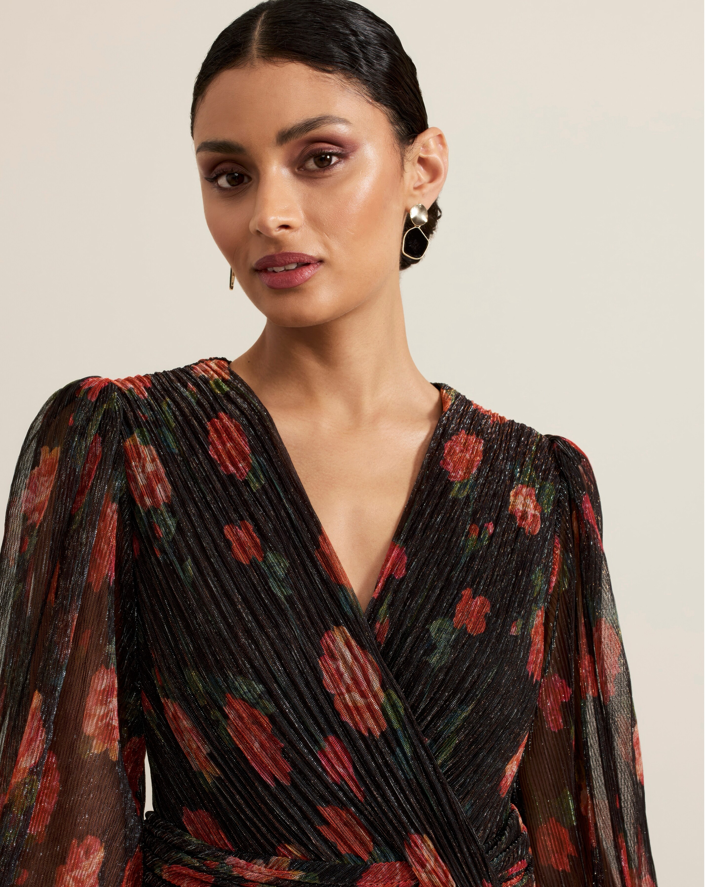 Phase Eight Kenzia Wrap Floral Shimmer Maxi Dress | Ambrose
