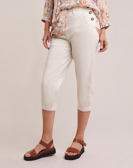 Julipa Button Side Crop Stretch Trouser