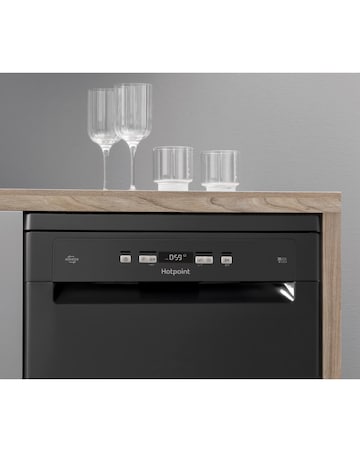 Hotpoint HFC3C26WCBUK Full Size Dishwasher 14 Place Settings Black + Install