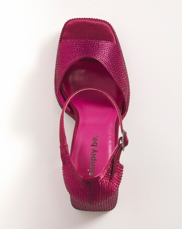 Khloe Diamante Platform Heeled Sandals - Extra Wide Fit (EEE)