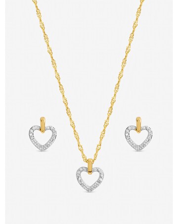 Jon Richard Two Tone Open Heart Set - Gift Box